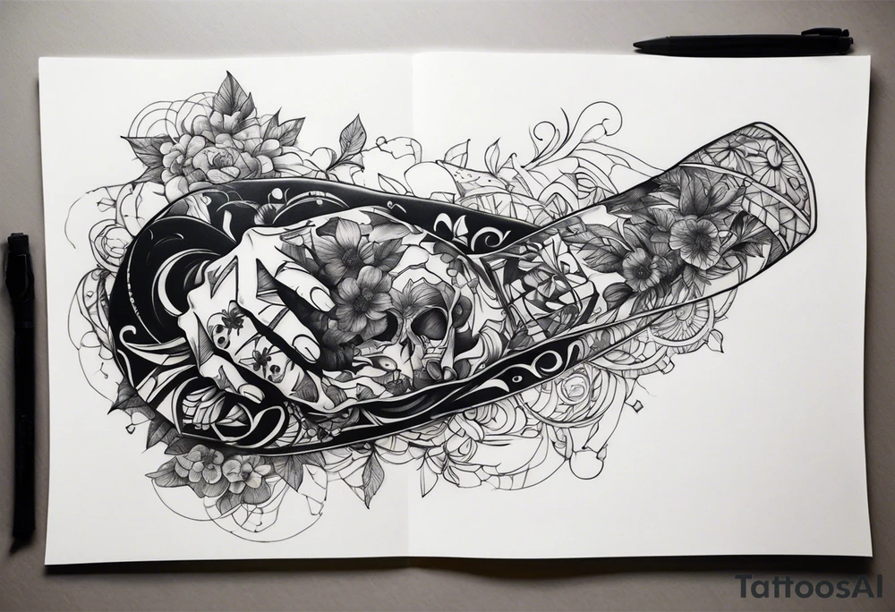 broken skeletal arm tattoo idea