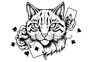 Cat tattoo, incorporate aspects of playing cards tattoo idea