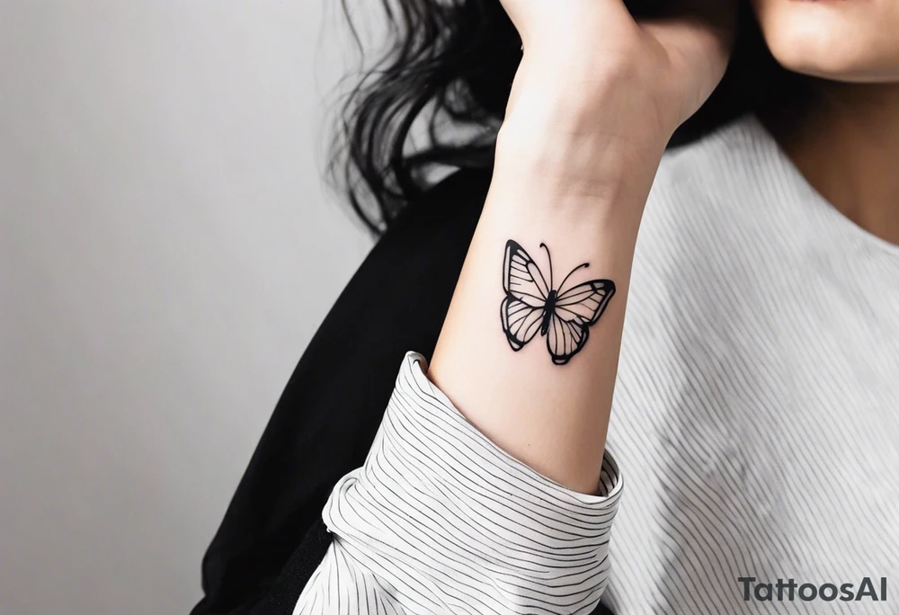 butterfly on wrist tattoo idea