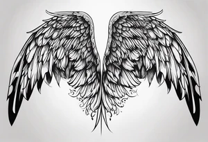 Angel wing stencil tattoo idea