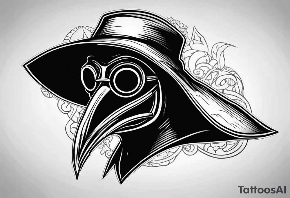 dark fantasy plague doctor mask tattoo idea