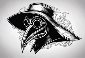dark fantasy plague doctor mask tattoo idea