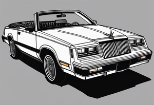 1984 Chrysler lebaron convertible, no background tattoo idea