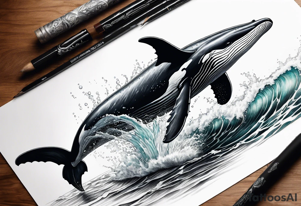 Backwards Breaching North Pacific humpback whale tattoo idea Backwards Breaching North Pacific humpback whale tattoo idea