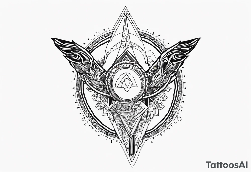 God under an up arrow tattoo idea
