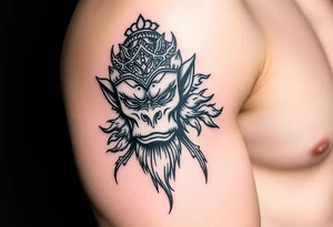 powerful majestic monkey king son wukong tattoo idea