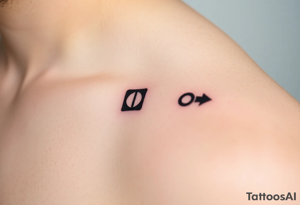 Powerful symbolic of play button, pause button, stop button and rewind tattoo idea
