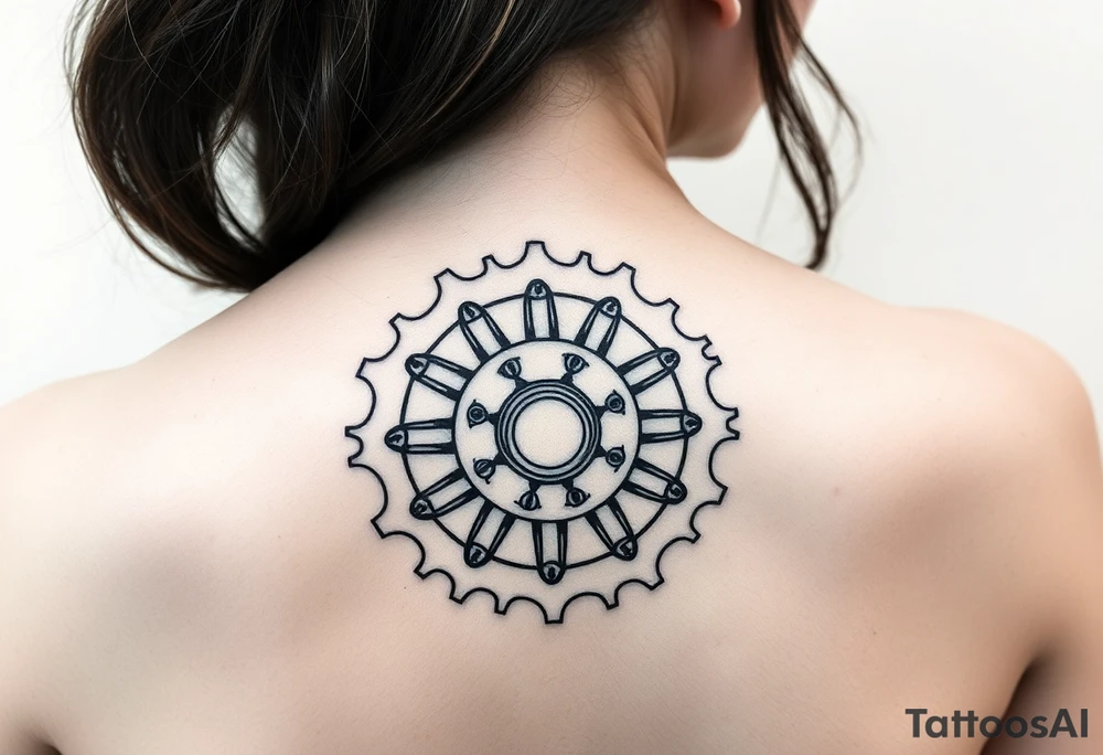 bicycle cog with bullets tattoo idea