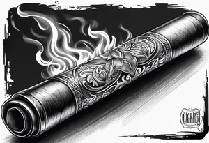 burning cigar tattoo idea