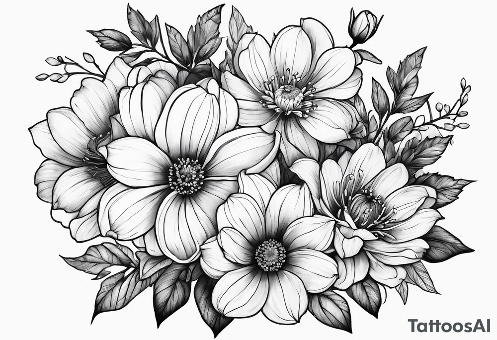 May november December February birth flower tattoo idea