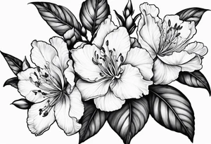 Azaleas with buds along branch tattoo idea