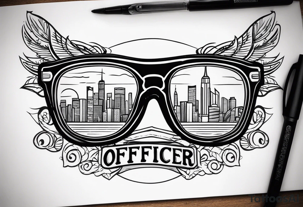 Officer Sunglasses tattoo idea