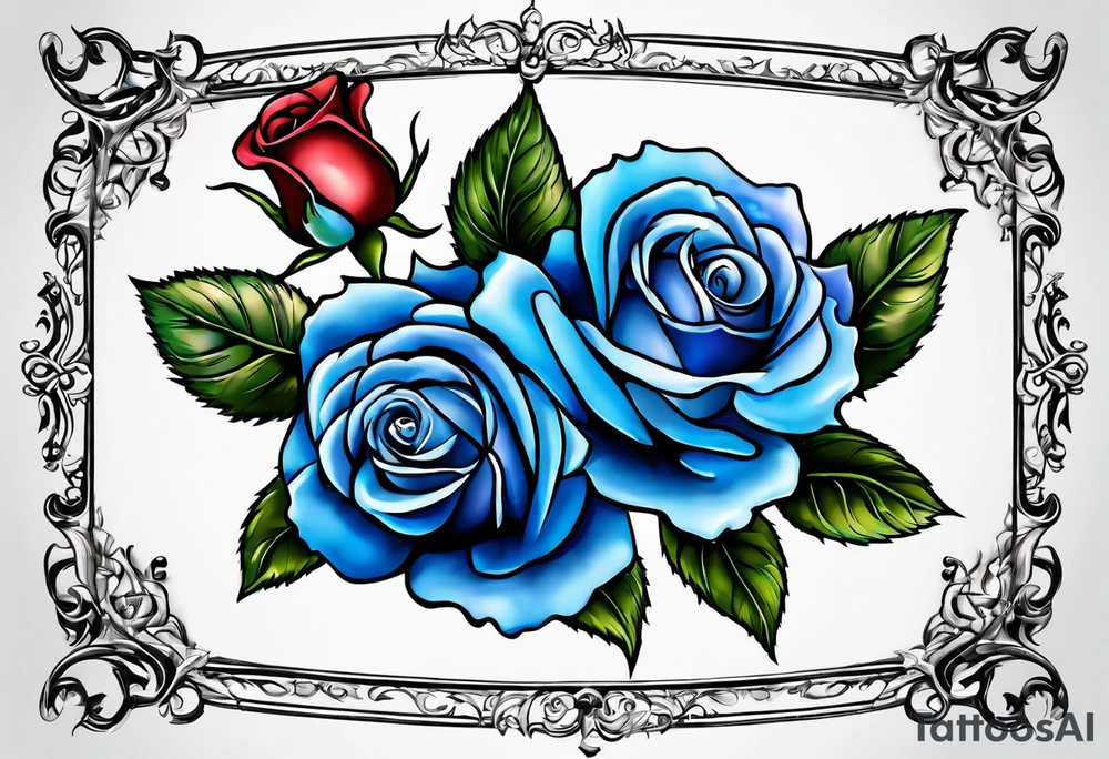 blue roses frames, tattoo idea
