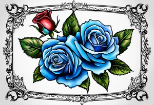 blue roses frames, tattoo idea