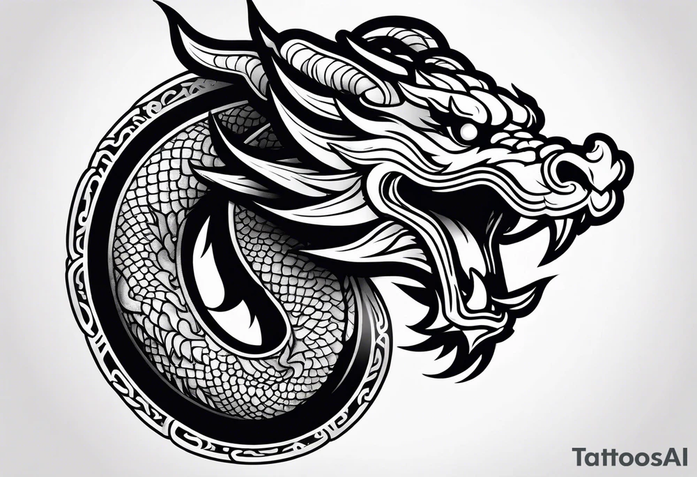 Only the head of a chinese dragon, facing right tattoo idea