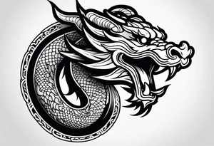 Only the head of a chinese dragon, facing right tattoo idea