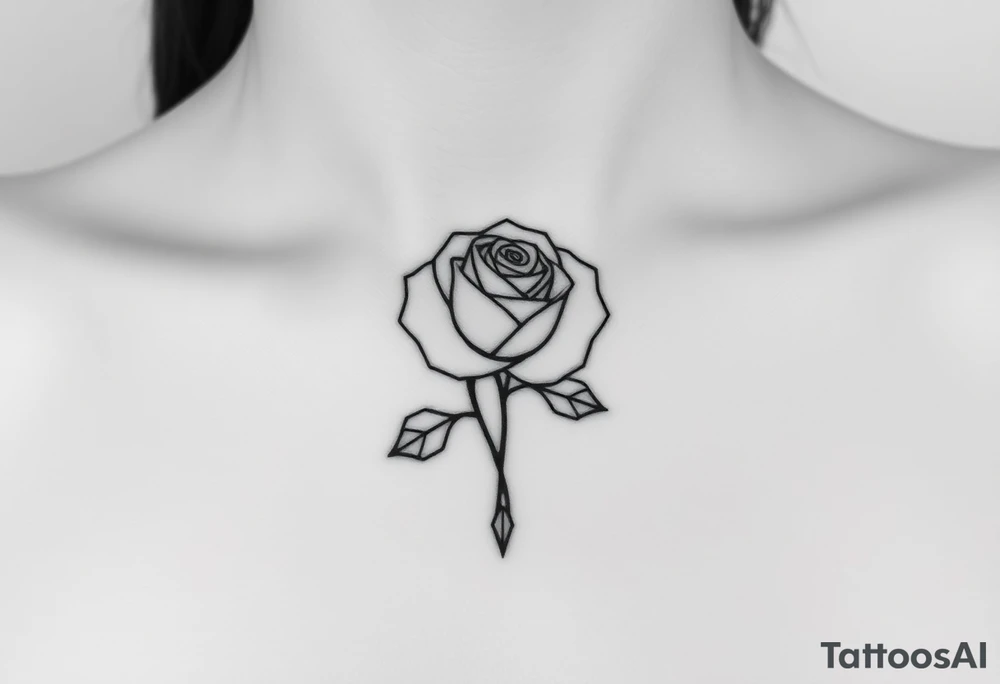 Rose with diamonds tattoo idea