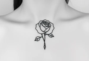 Rose with diamonds tattoo idea