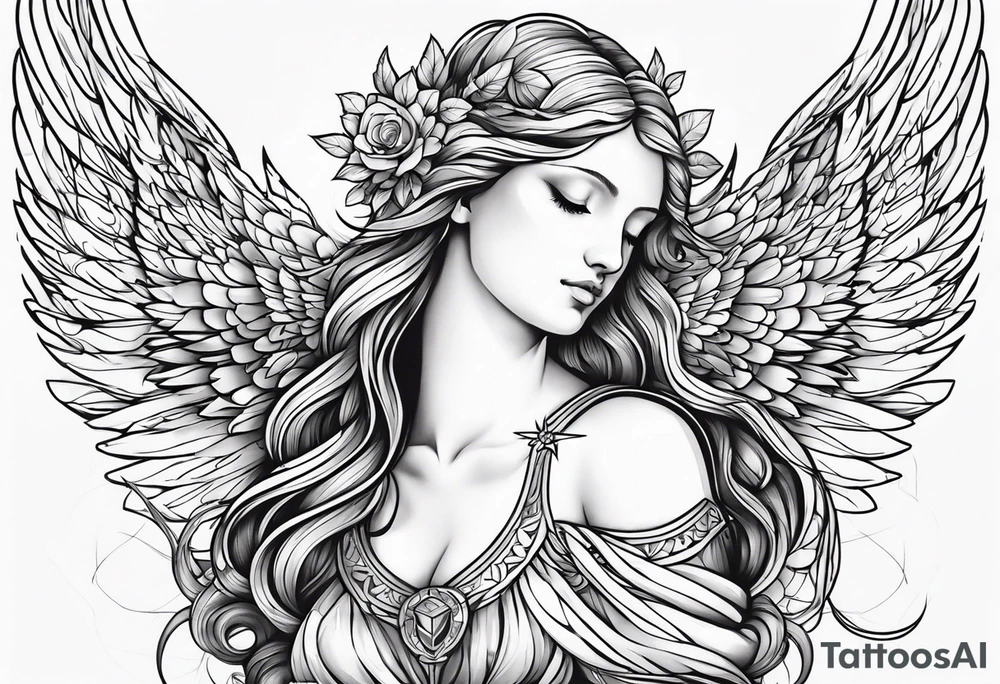 angelic religious tattoo tattoo idea