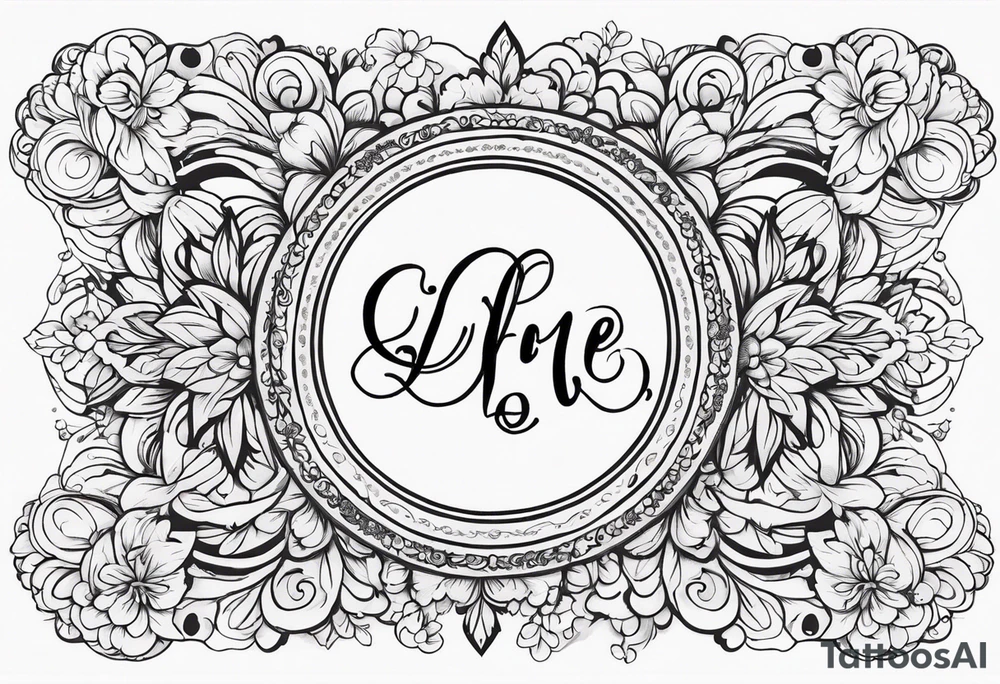 circle vignette frame surrounded by floral clouds tattoo idea circle vignette frame surrounded by floral clouds tattoo idea