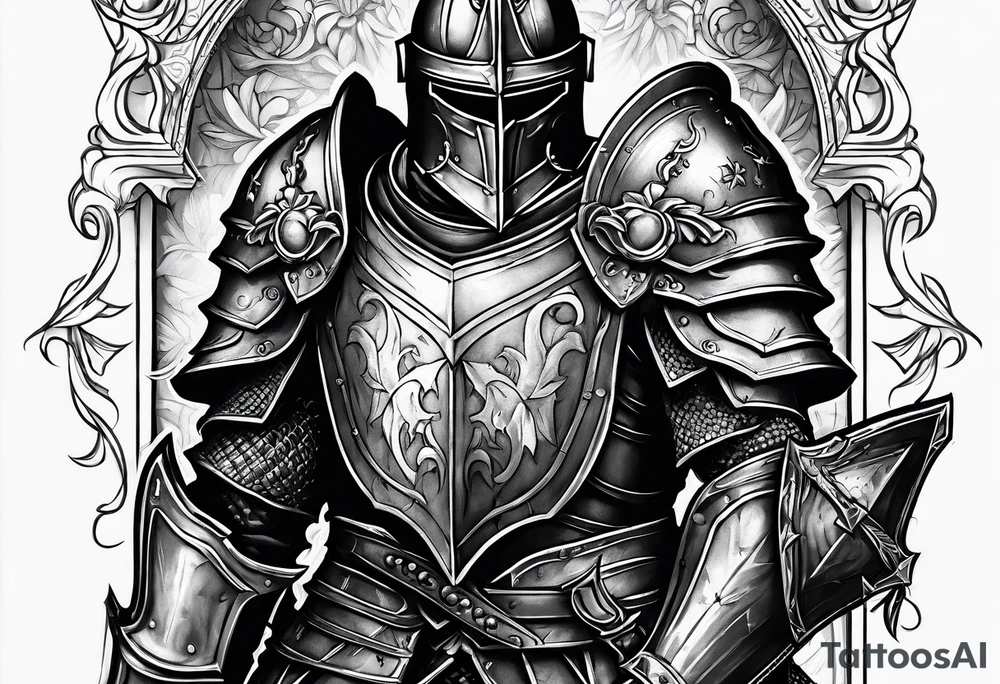 knight in heavy armor tattoo idea