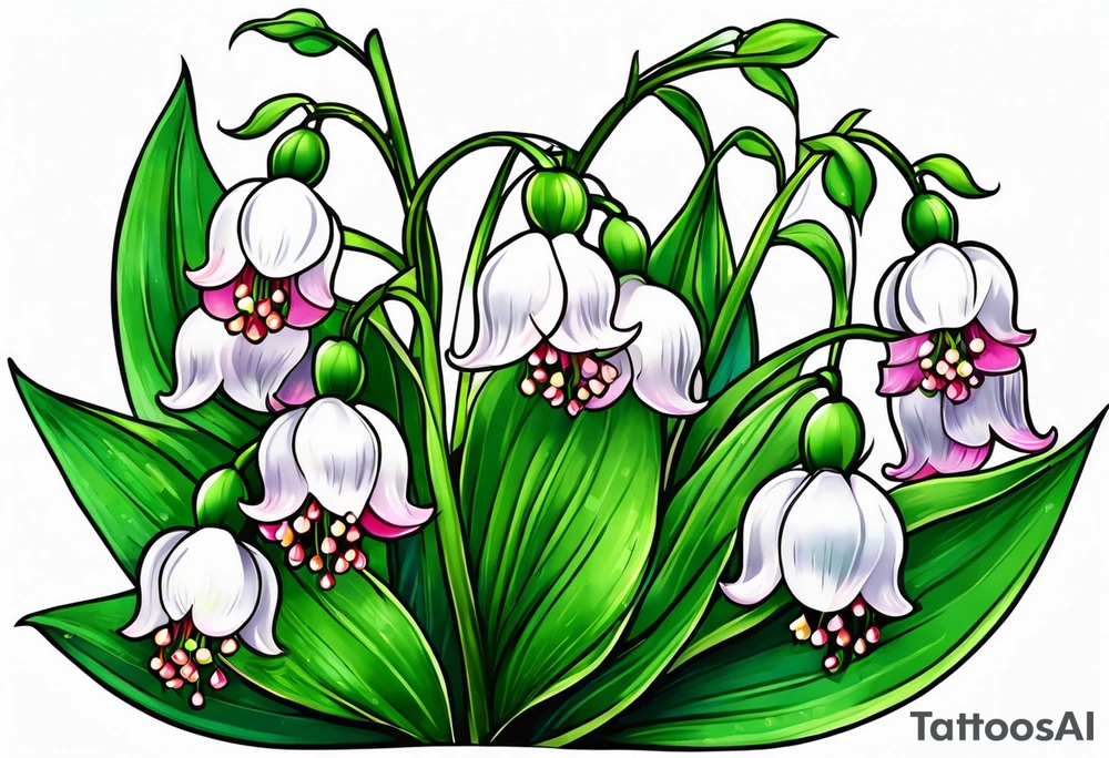 Neo traditional lily of the valley tattoo idea