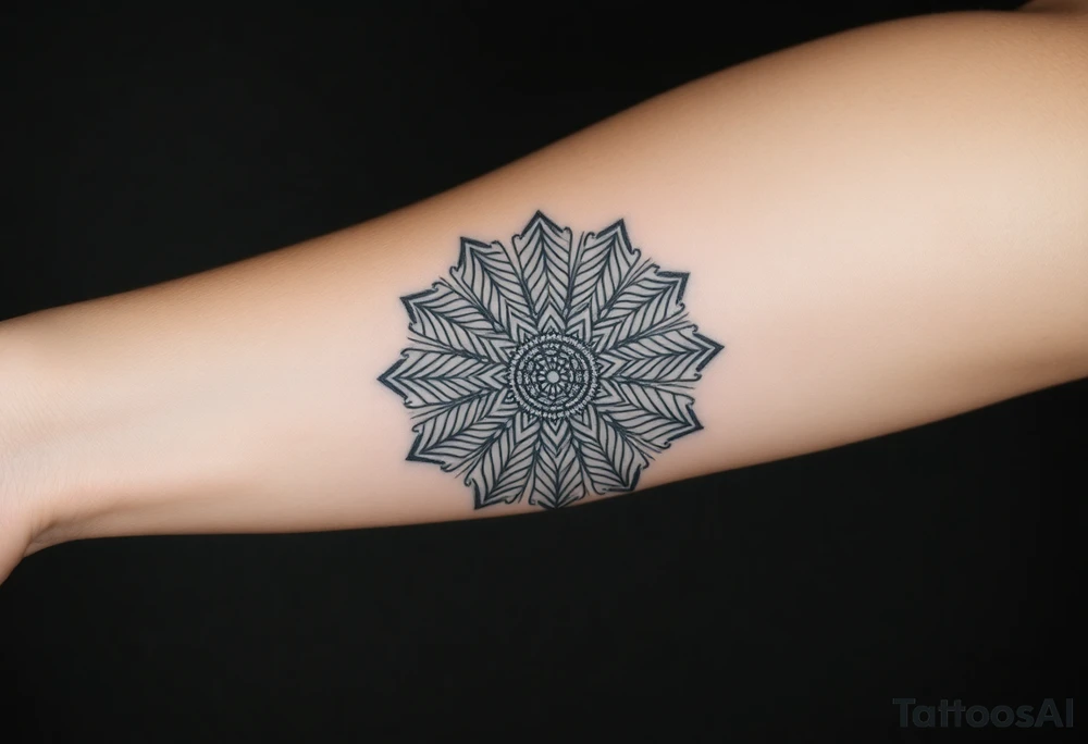 intricate mandala with sacred geometry and cosmic elements tattoo idea