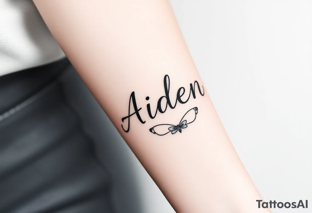 The name Aiden with a theme of love tattoo idea