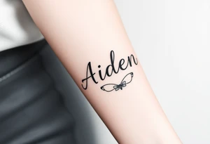The name Aiden with a theme of love tattoo idea