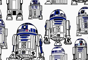 Simple, small R2-D2 from Star Wars, with initials R2D2J tattoo idea