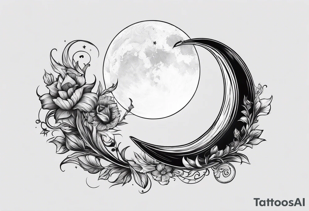 crescent moon basic sketch tattoo idea
