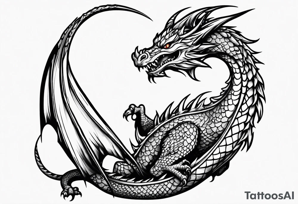 cute dragon tattoo idea