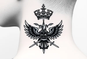 St. George 
Russian imperial crown above the eagle
Crossed swords or a Russian sabre
The Kremlin or St. Basil's Cathedral scene tattoo idea