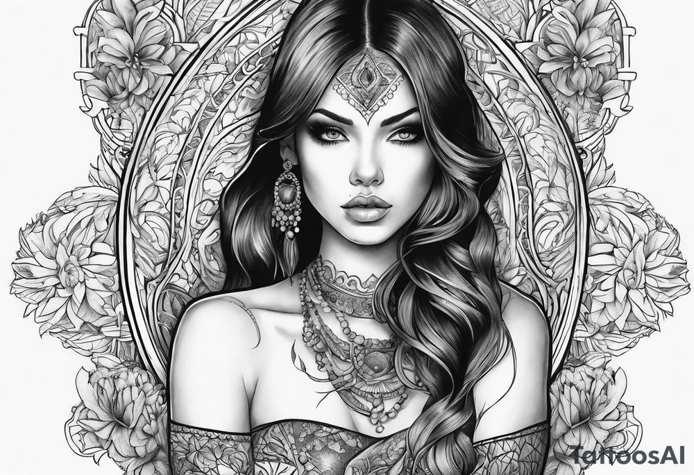 full hand tattoo ghotic tattoo idea