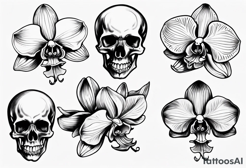 orchid which is also a skull tattoo idea