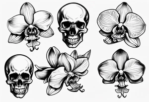 orchid which is also a skull tattoo idea