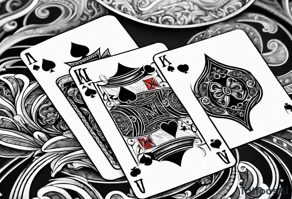 two cards ace and a king for blackjack small tattoo but realistic tattoo idea