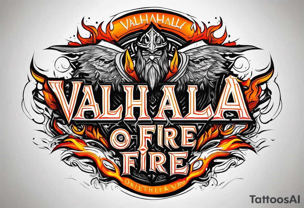 Valhalla on  fire tattoo idea