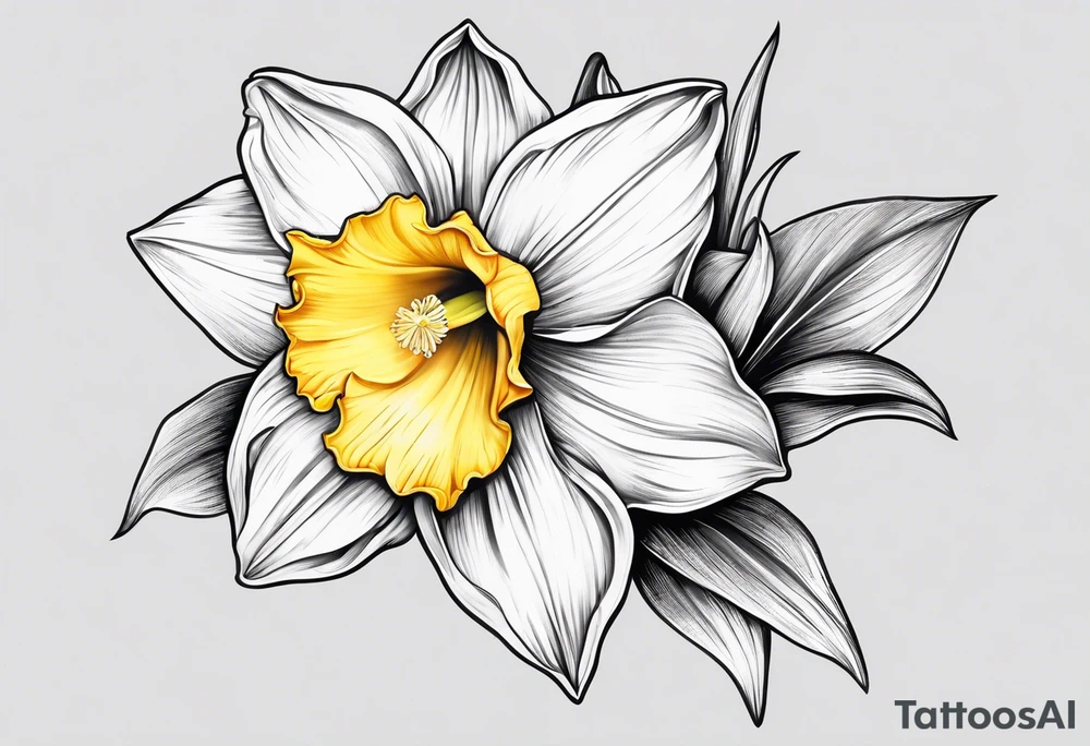 daffodil design tattoo idea
