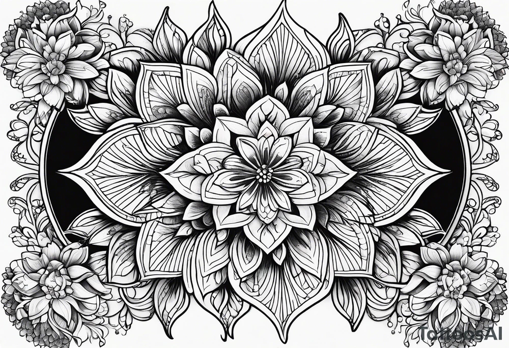 Mandala with flowers tattoo idea