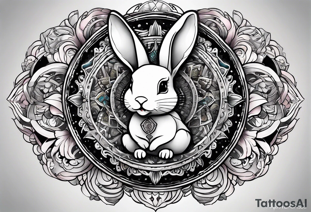 wonderland  dead 
rabbit mandalas tattoo idea