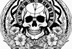 Grateful dead skull clock tattoo idea