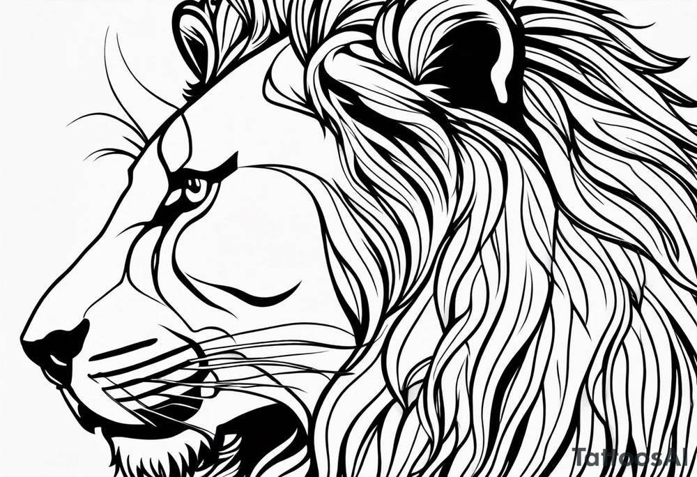 A minimalist lion silhouette tattoo idea