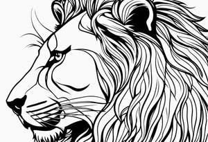 A minimalist lion silhouette tattoo idea