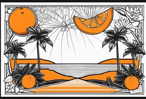 Orange blossom palm trees oranges tattoo idea