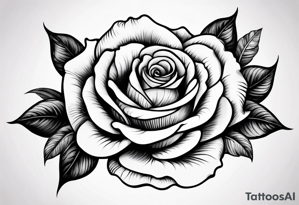rose in black work tattoo idea