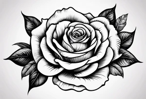 rose in black work tattoo idea
