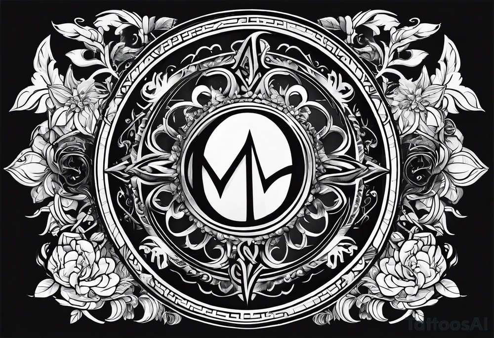 omega greek sign black magic style tattoo idea