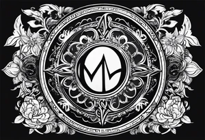 omega greek sign black magic style tattoo idea
