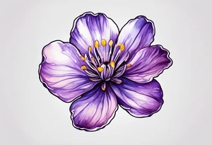 Small Violet flower tattoo idea